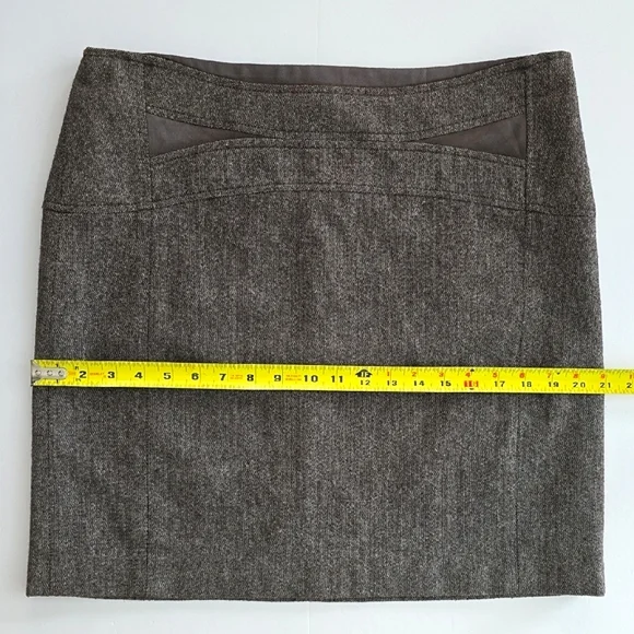 Dalia Collection Women's Brown Tweed Skirt Wool Blend Line Back Zip Size 12 - Picture 12 of 12